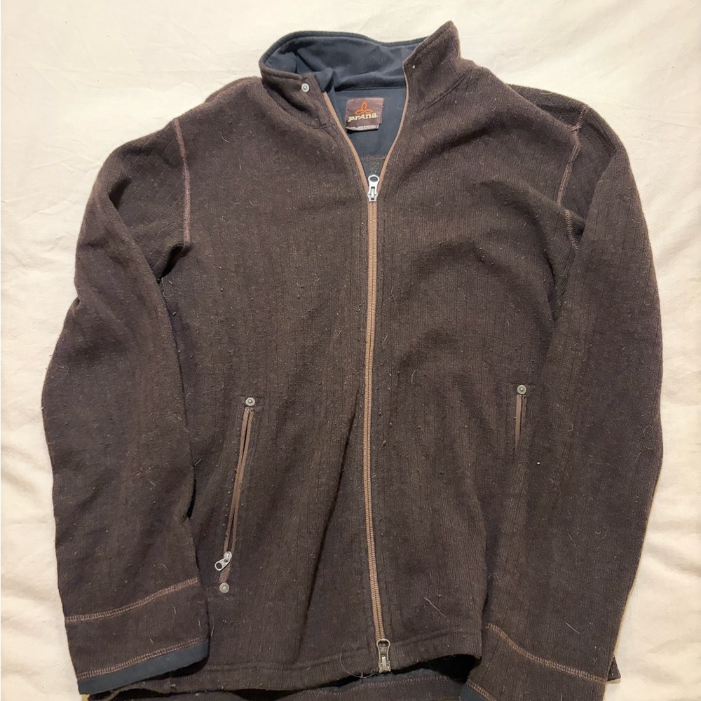 Prana Men's Dark Brown Zip-Up Sweater